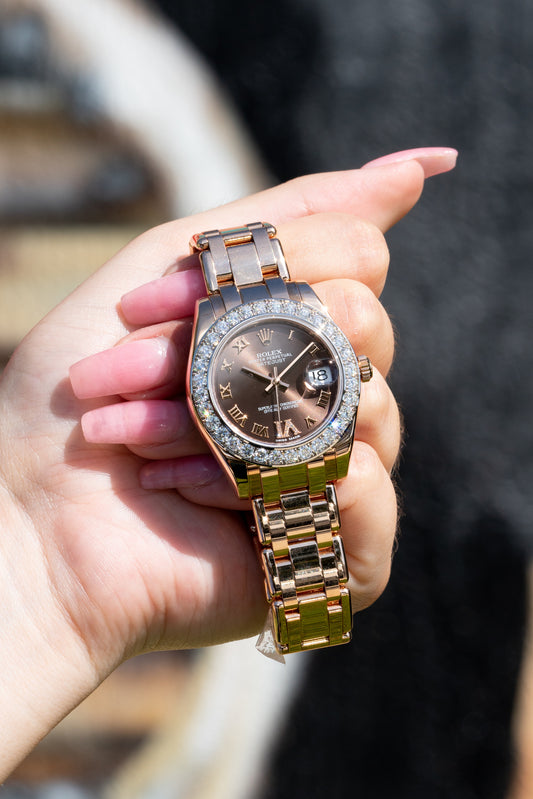 Rolex Datejust with Chocolate Dial and Diamond Bezel