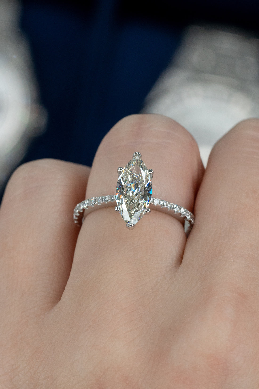 2 CT White Gold Marquise Engagement Ring