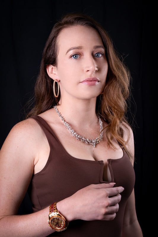 The Rolex Daytona Leopard watch on our model