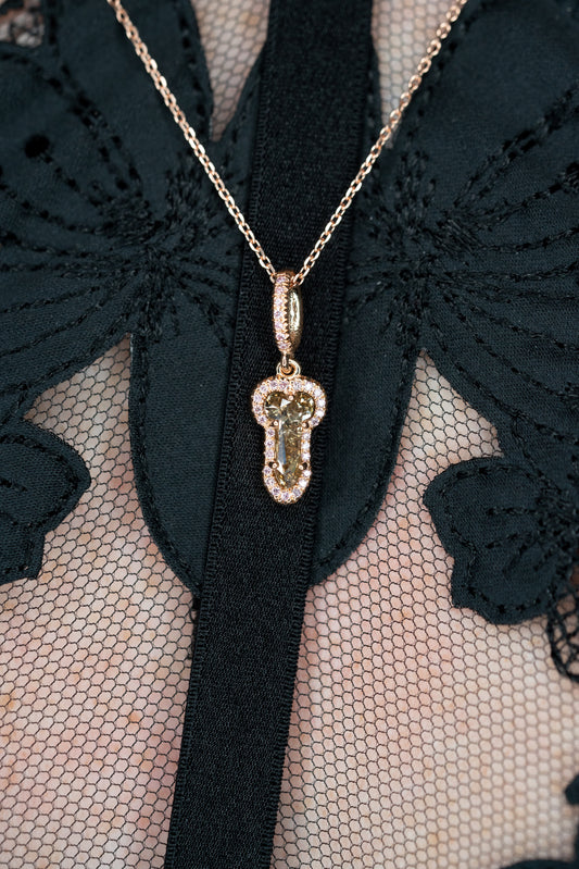 beautiful necklace on our model