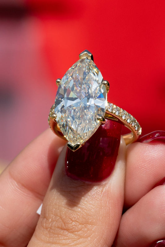 GIA certified Marquise diamond ring