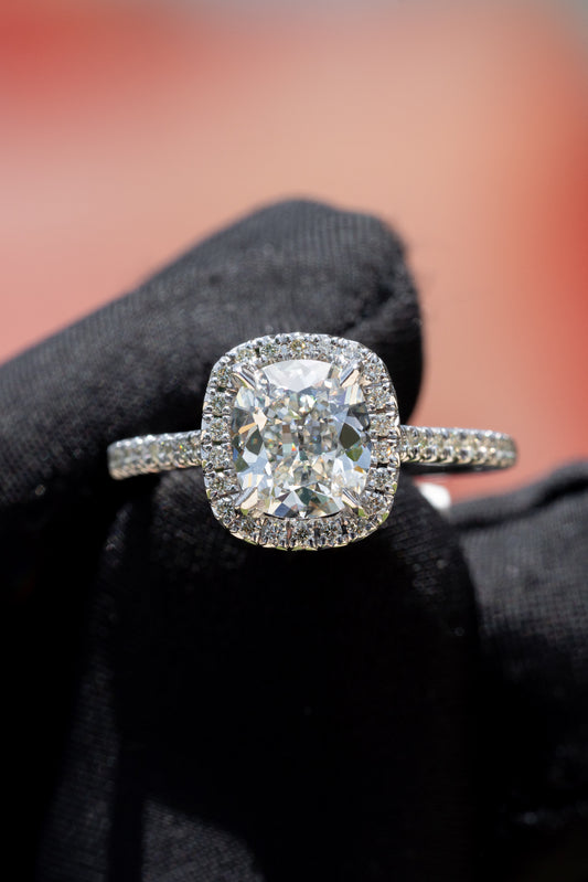 a cushion engagement ring
