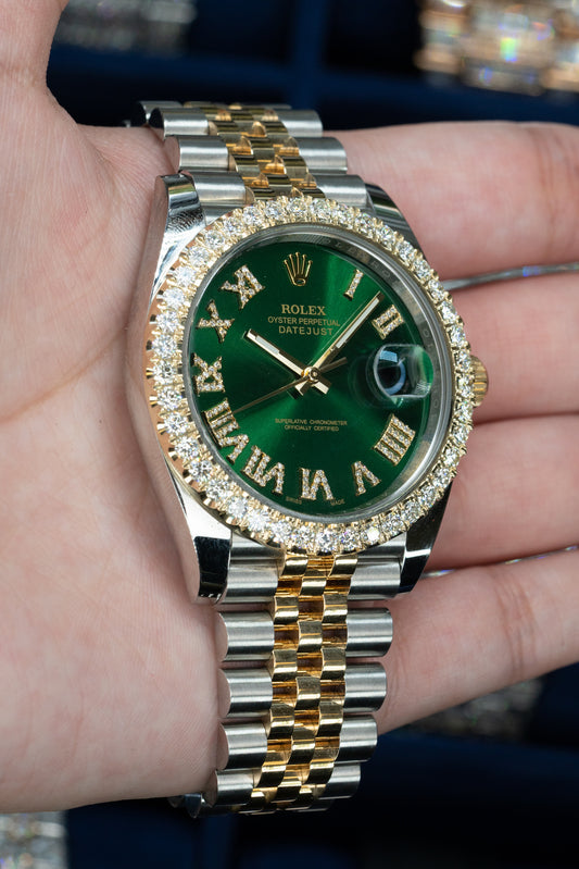 Rolex Datejust 126333 with Green Diamond Bezel
