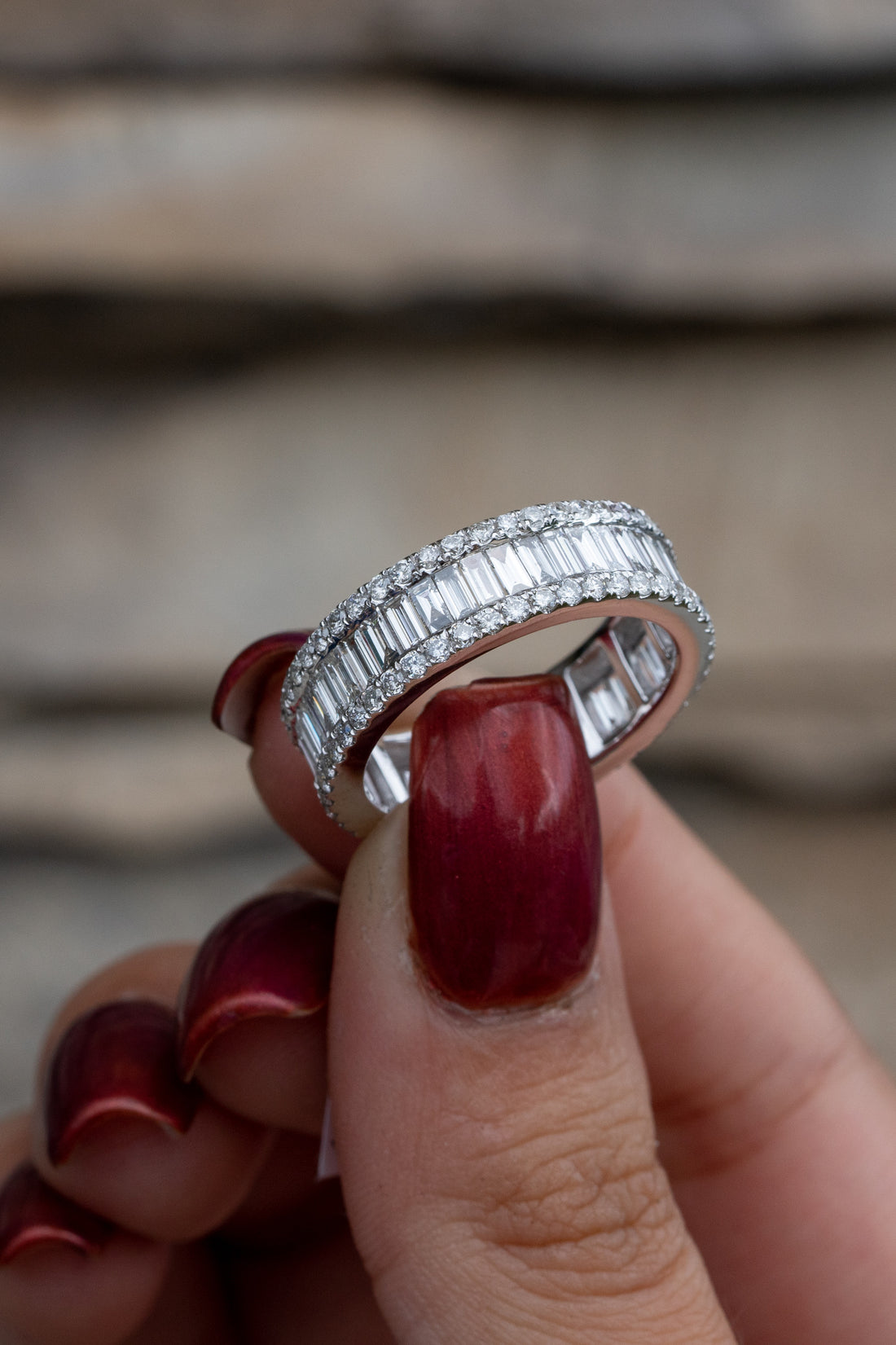 Three-Layer Diamond Ring