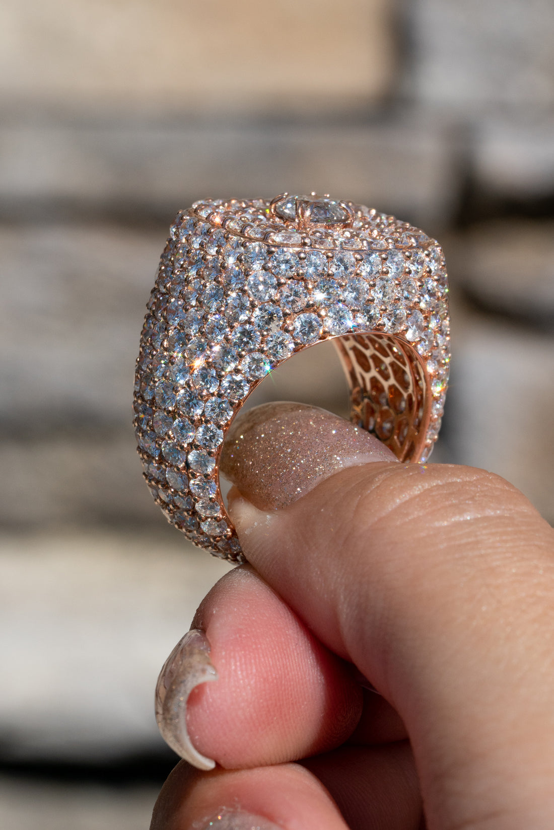 rose gold men's rings