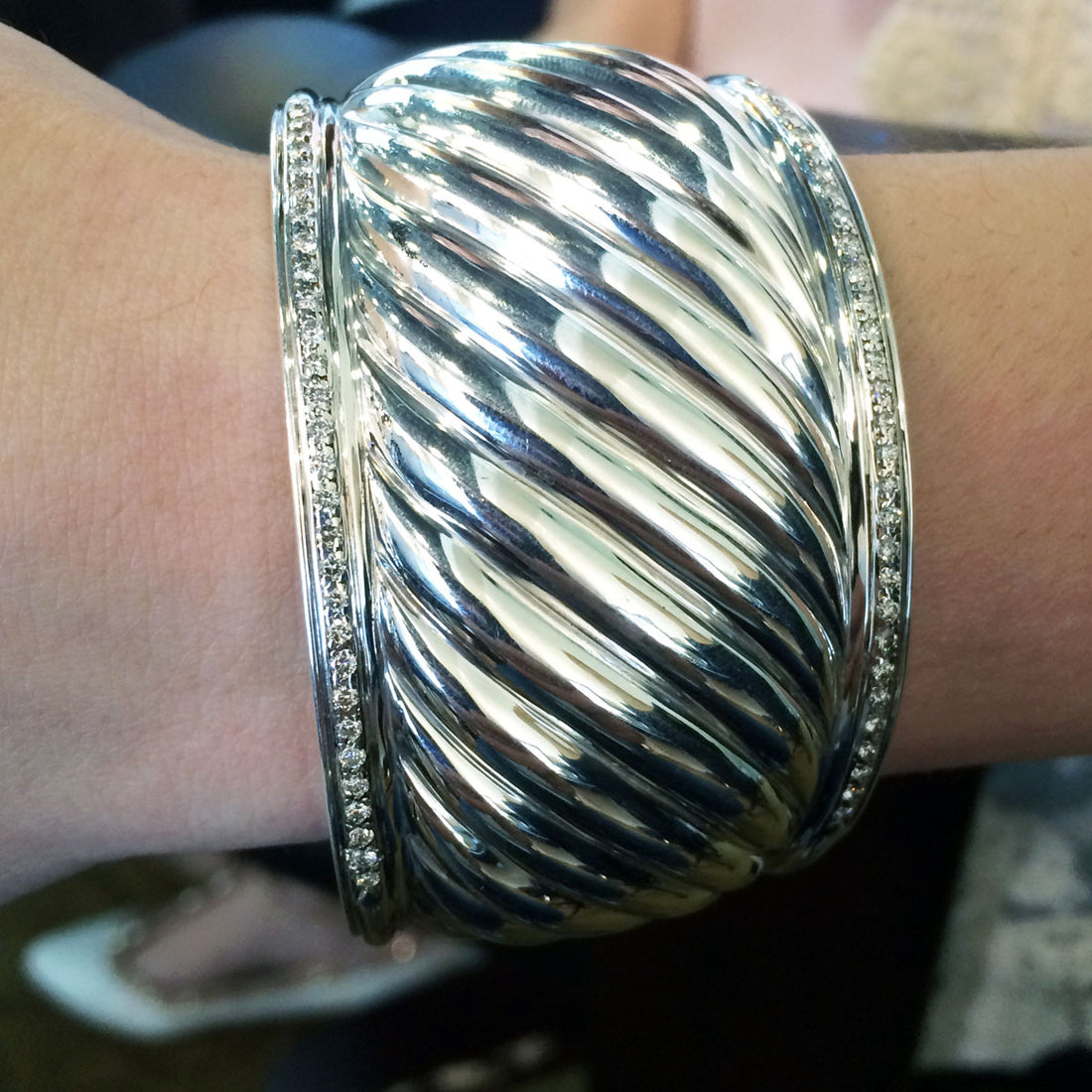 David Yurman diamond bangle cuff