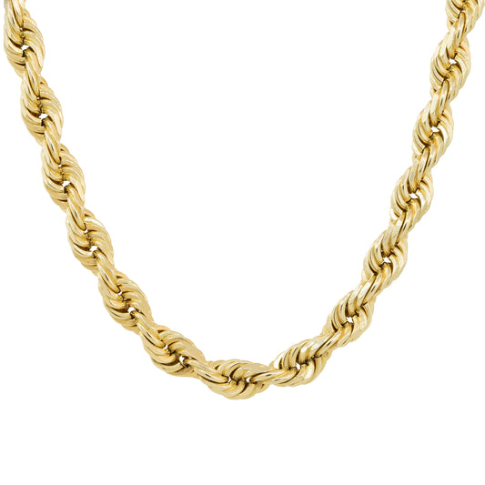 14k Yellow Gold 26″ Men's Solid Rope Chain