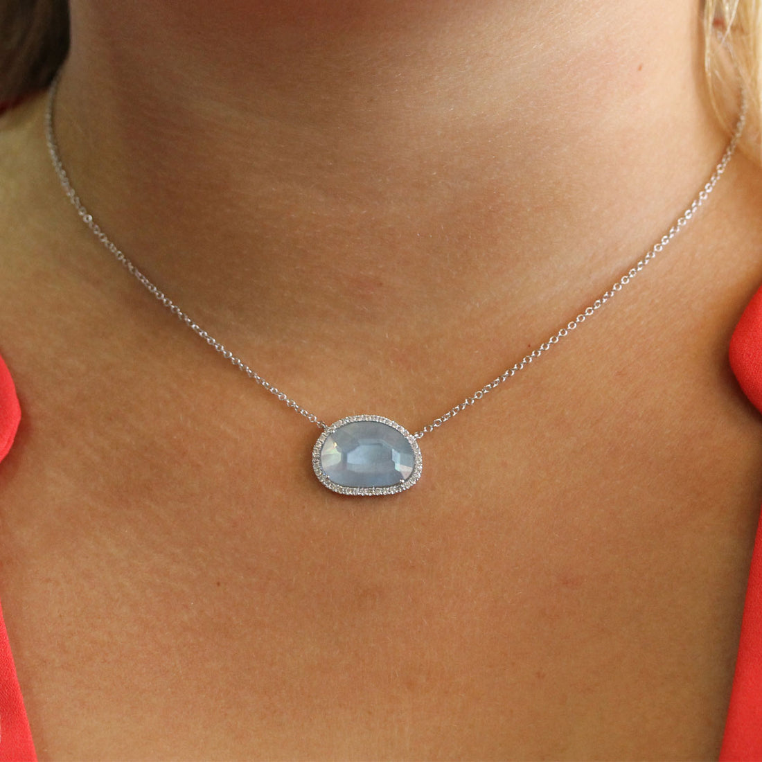 Delicate Blue Topaz necklace