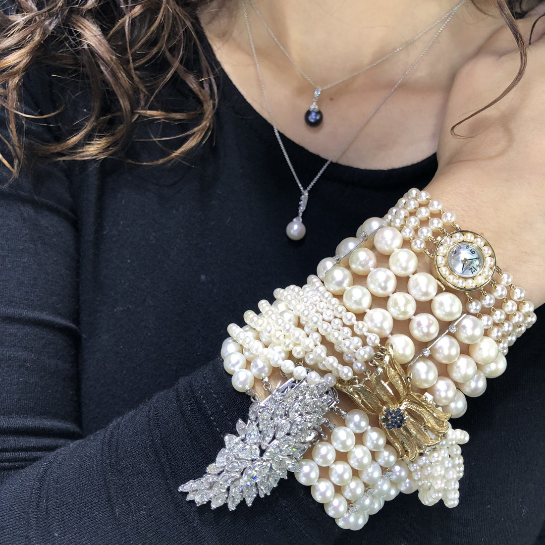 diamond pearl wedding jewelry