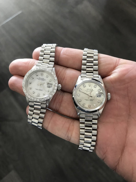 Ladies white gold president and platinum president