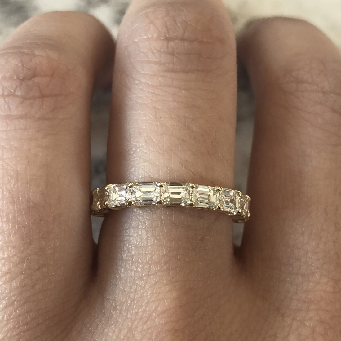 emerald cut diamond wedding ring