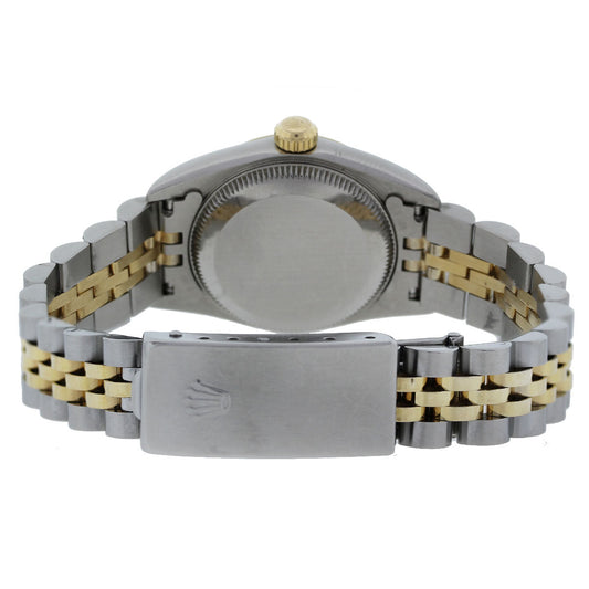 Rolex 76193 Non Date Oyster Perpetual Blue Dial Two Tone Ladies Watch Closed Clasp
