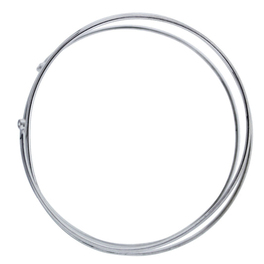 14kt White Gold Spiral Diamond Bangle Bracelet full