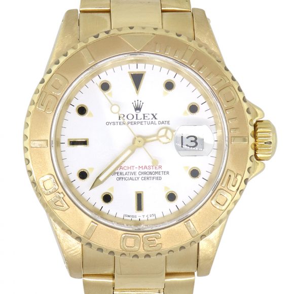 gold yachtmaster white dial for sale