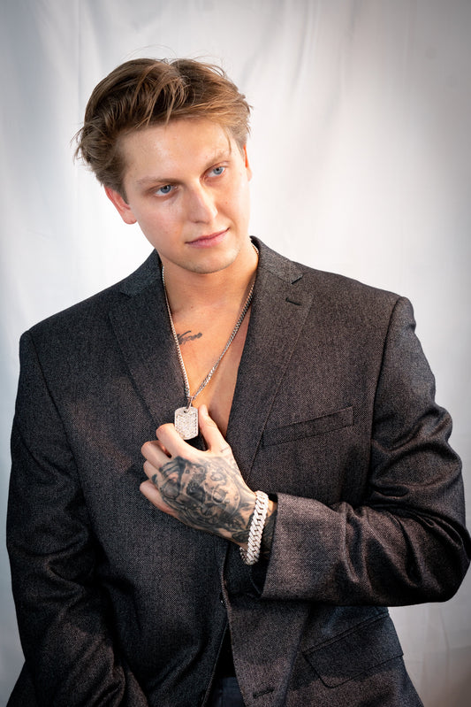 Cuban Link Chain Bracelet with Diamonds