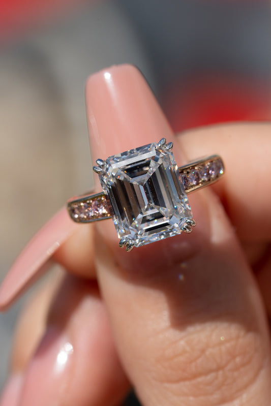 Emerald-Cut Diamond with Eternity Band