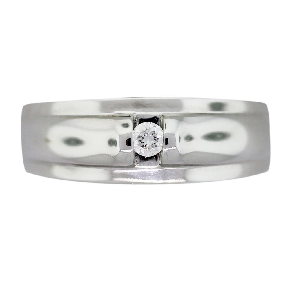 Mens white gold Arrow Design Wedding Band