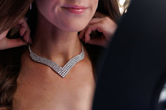 Four-Strand Diamond V Necklace