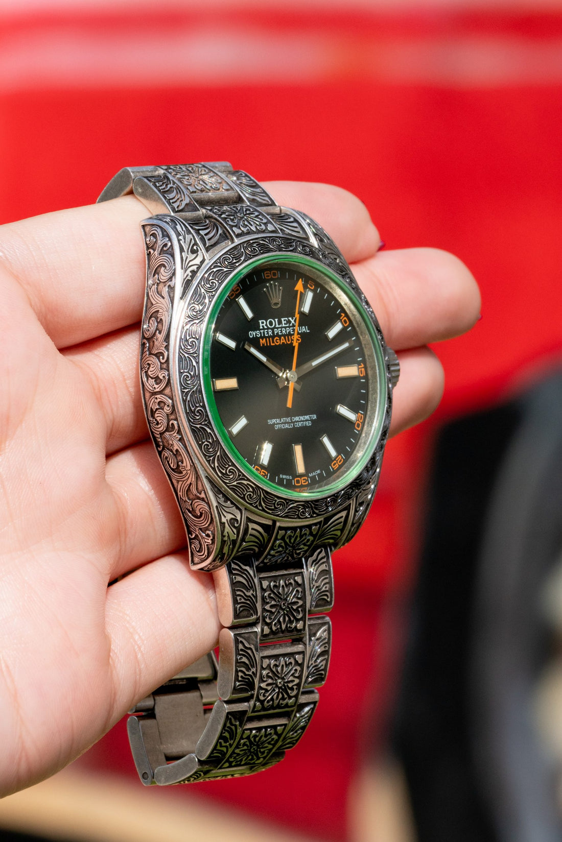 Green Milgauss 116400 with Custom Engraving
