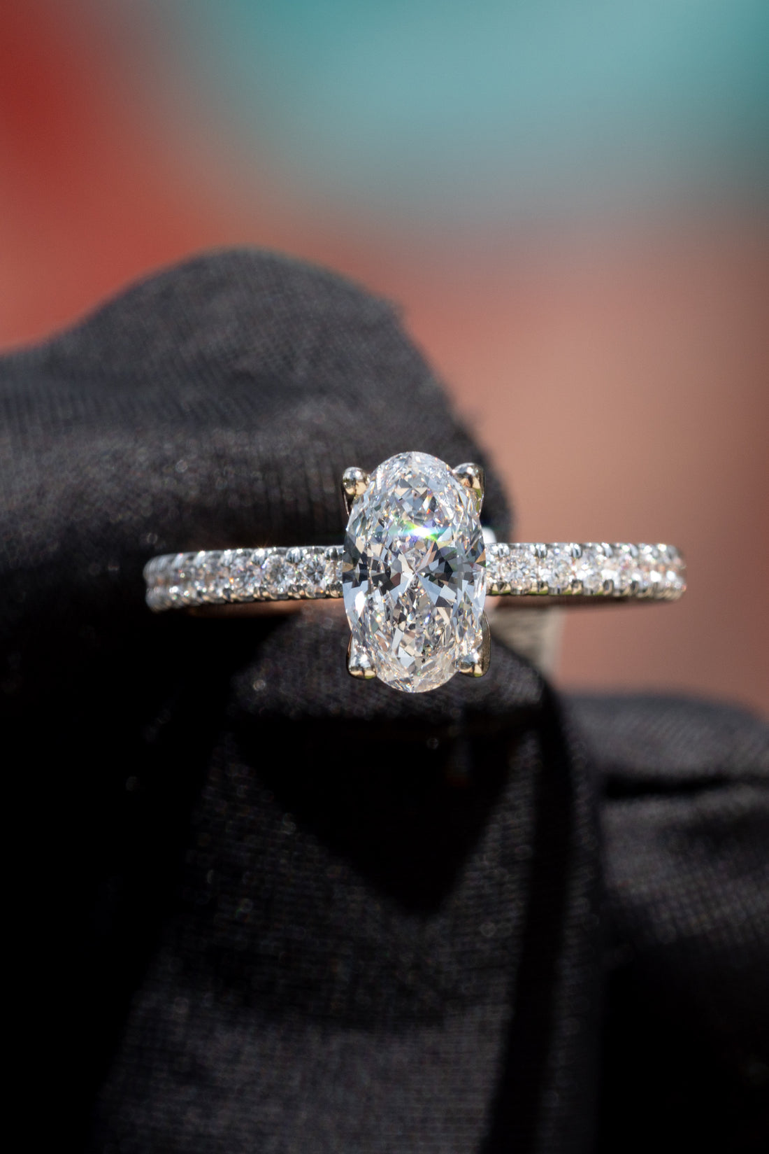 Oval-Cut Diamond with Full Eternity Band