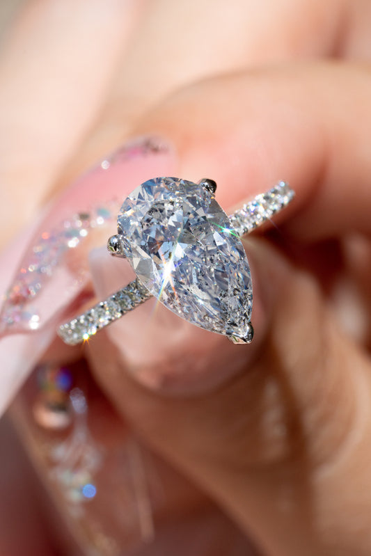 Pear-Cut Diamond Solitaire with Eternity Band