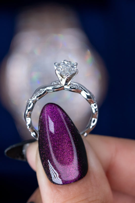 Pear Diamond Engagement Ring with Twisted Band