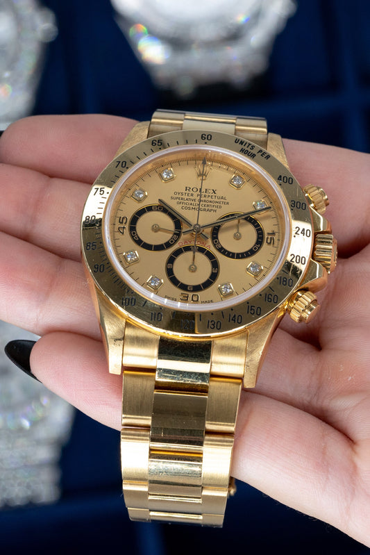 Rolex Daytona in Yellow Gold with Diamond Accents