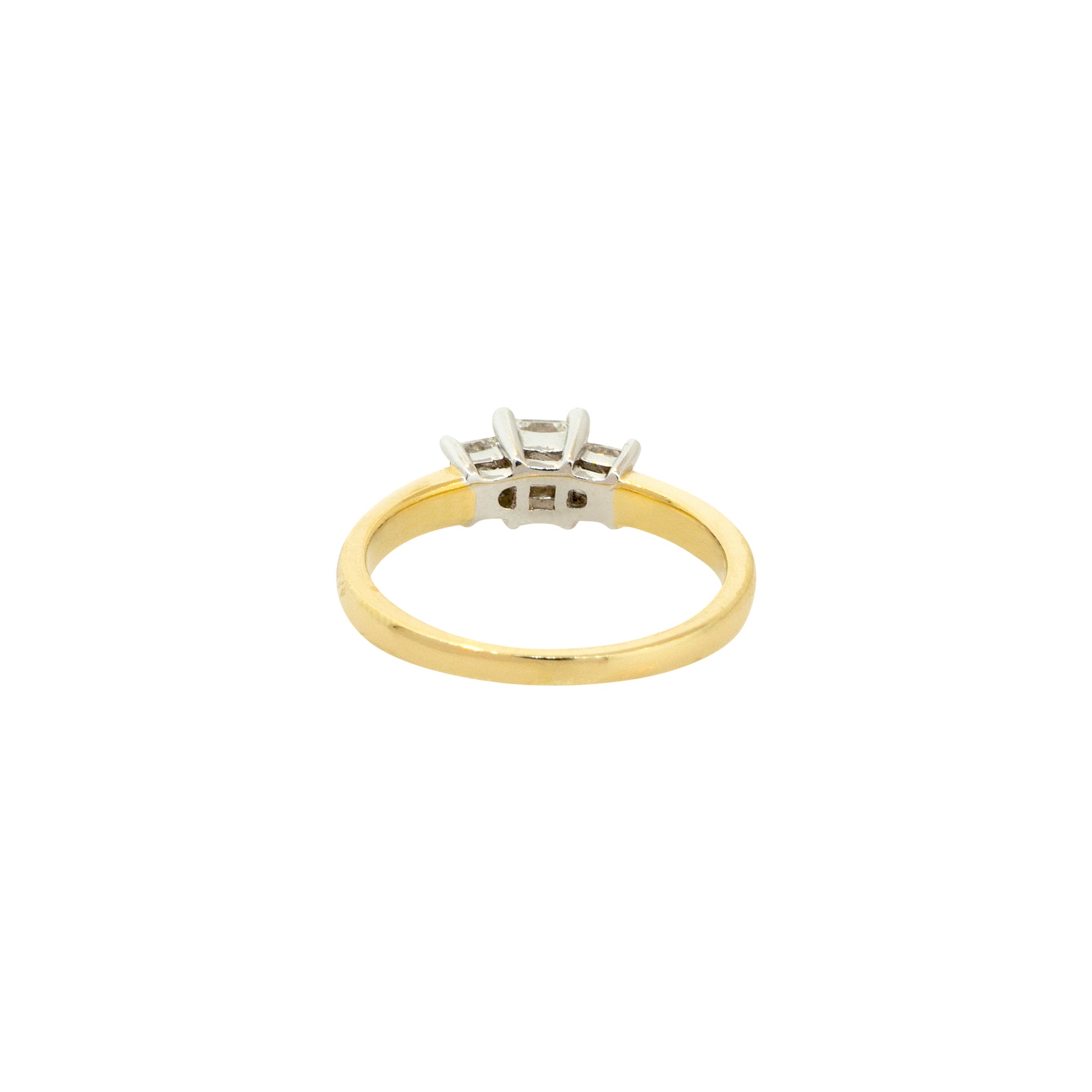 14k Yellow Gold 0.60ctw 3 Diamond Engagement Ring and Wedding Band Set