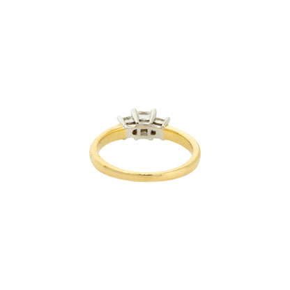14k Yellow Gold 0.60ctw 3 Diamond Engagement Ring and Wedding Band Set