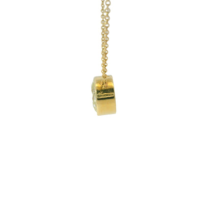 14k Yellow Gold Natural 2.01 Carat Round Brilliant Cut Diamond Pendant Necklace