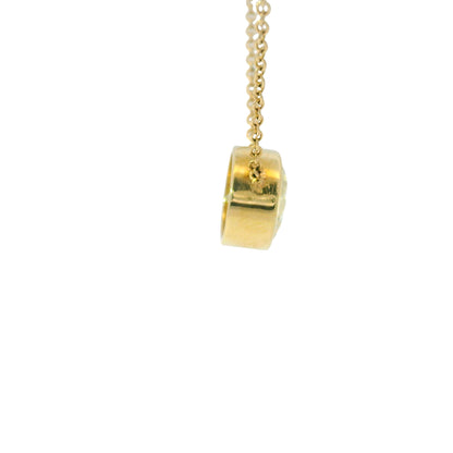 14k Yellow Gold Natural 2.01 Carat Round Brilliant Cut Diamond Pendant Necklace