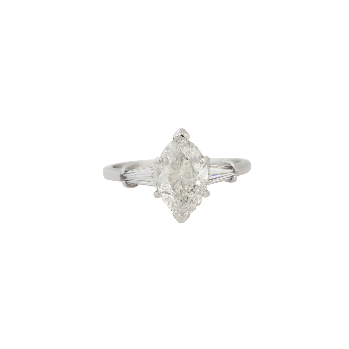 Platinum 2.10ct Marquise Diamond Engagement Ring