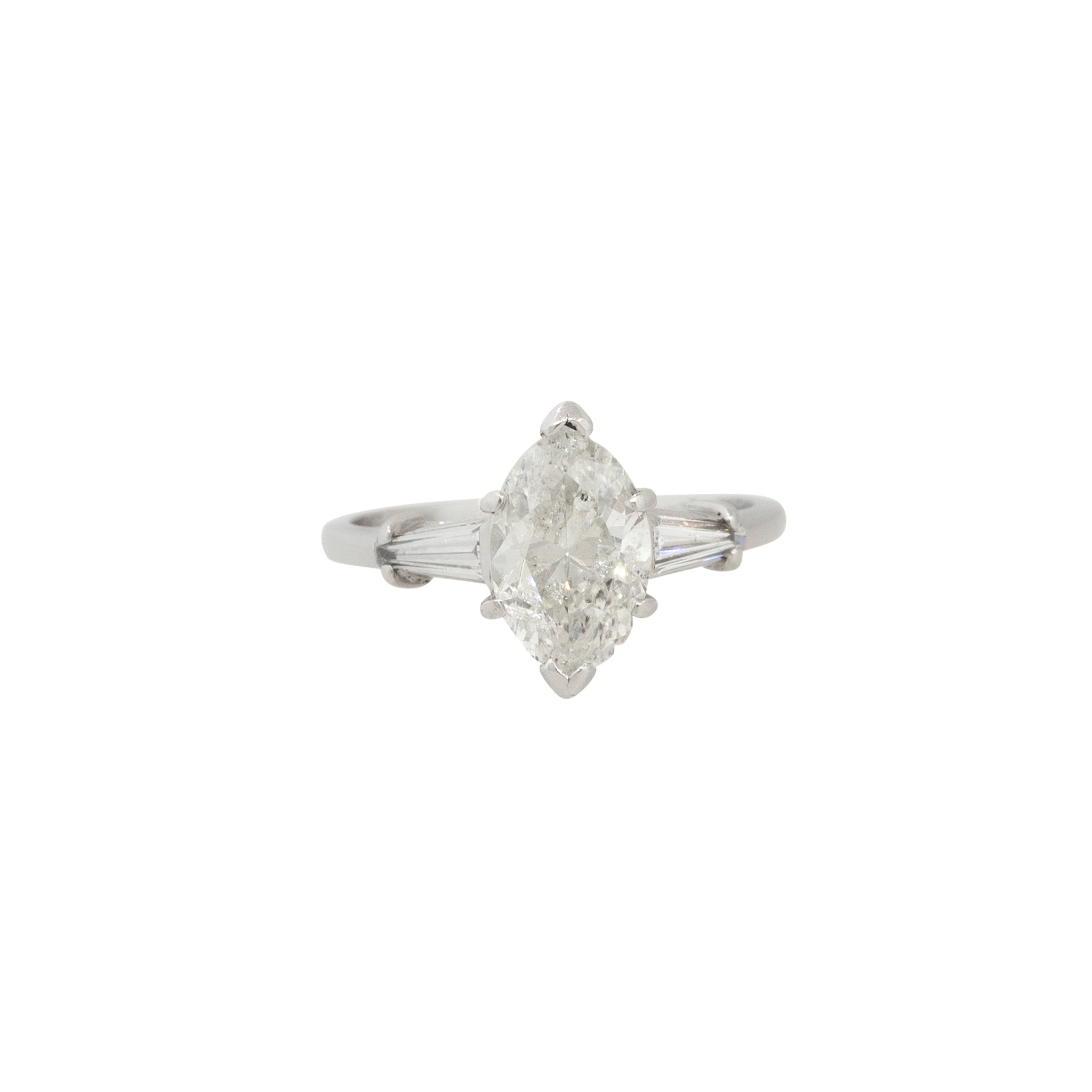 Platinum 2.10ct Marquise Diamond Engagement Ring