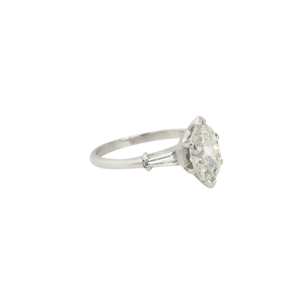 Platinum 2.10ct Marquise Diamond Engagement Ring