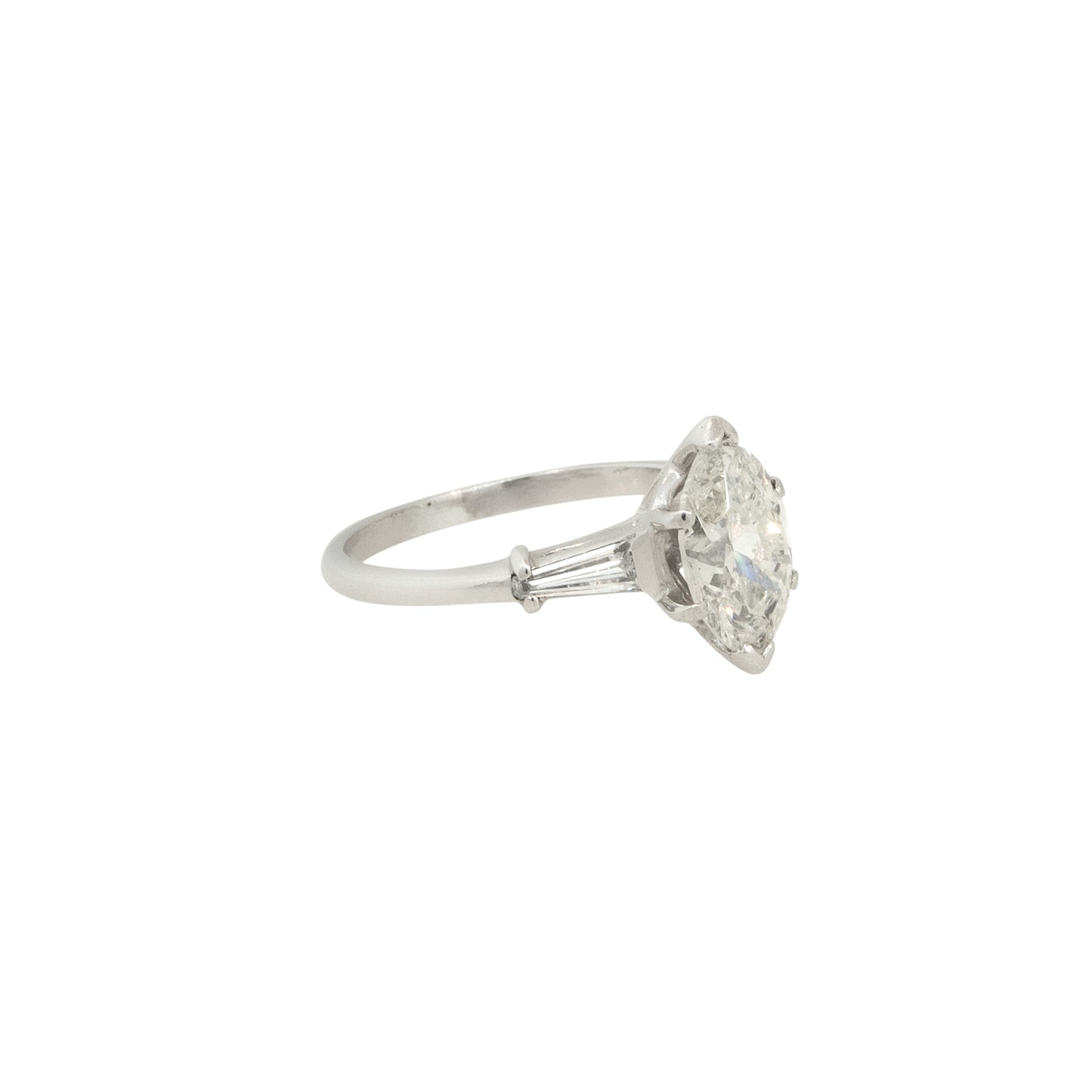 Platinum 2.10ct Marquise Diamond Engagement Ring