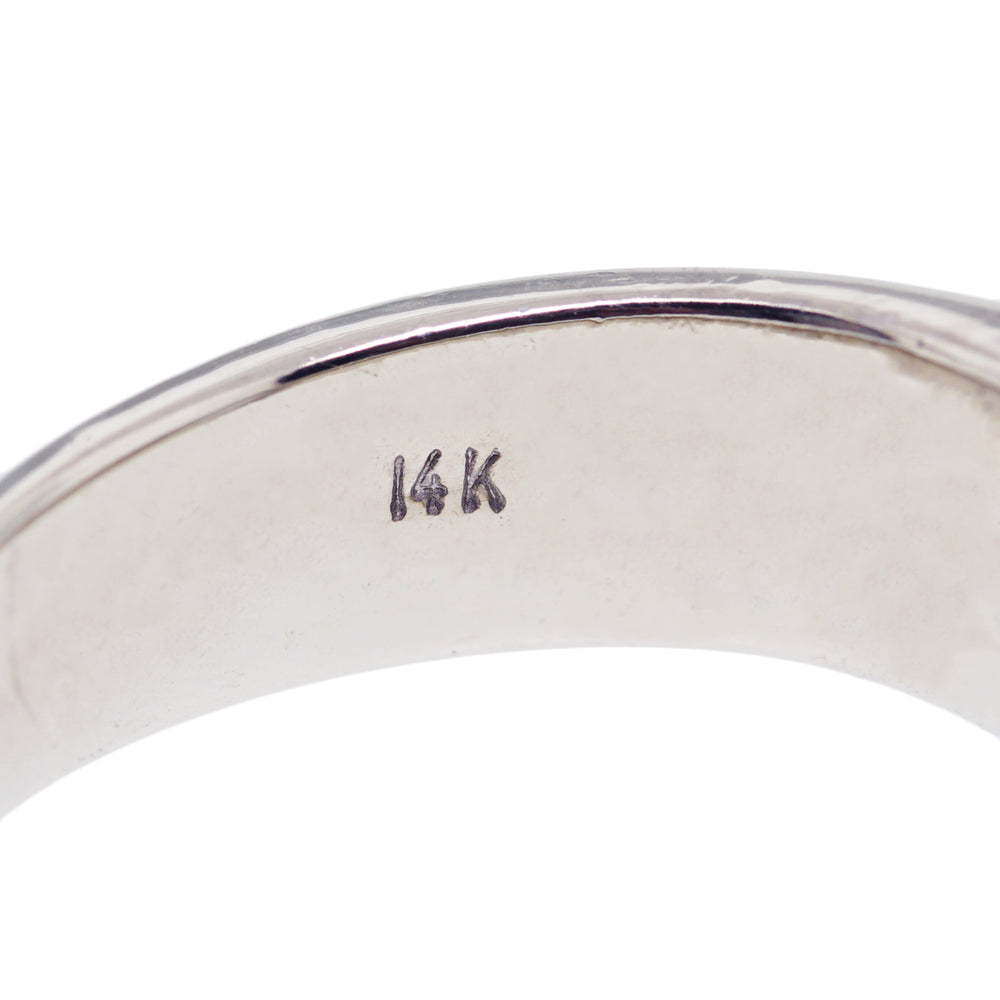 14k White Gold Diamond Solitaire Mens Ring