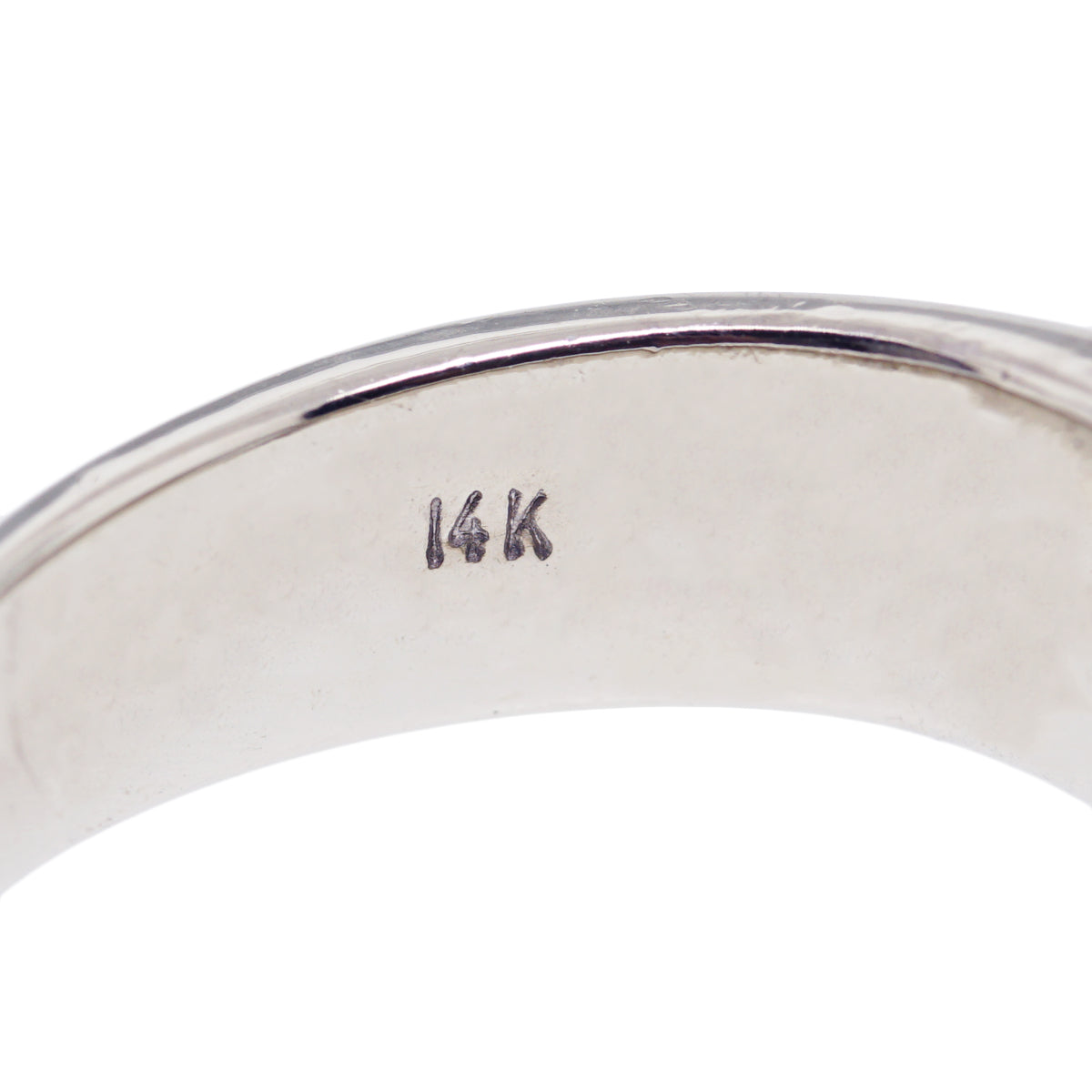 14k White Gold Diamond Solitaire Mens Ring