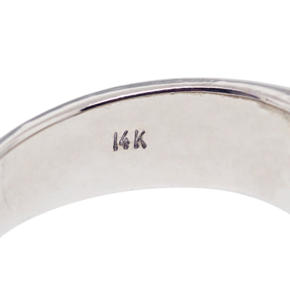 14k White Gold Diamond Solitaire Mens Ring