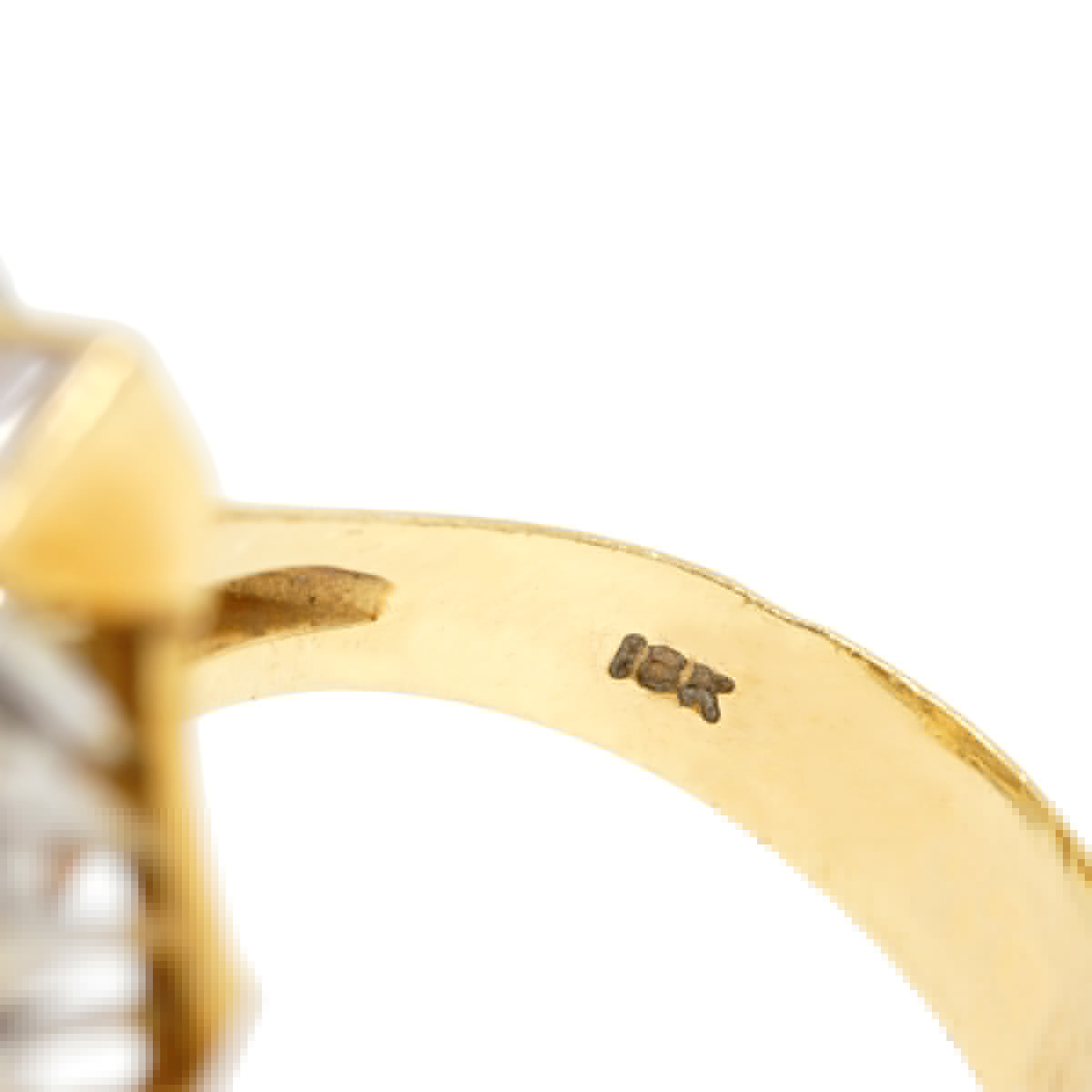 18k Two Tone 2.20ctw Diamond and Pearl Ring