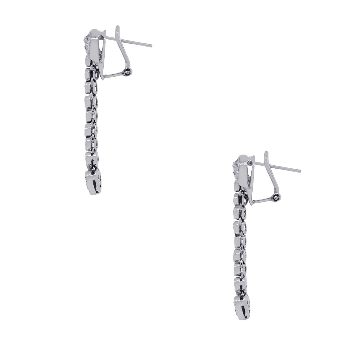 14k White Gold 0.55ctw Diamond Heart Dangle Earrings