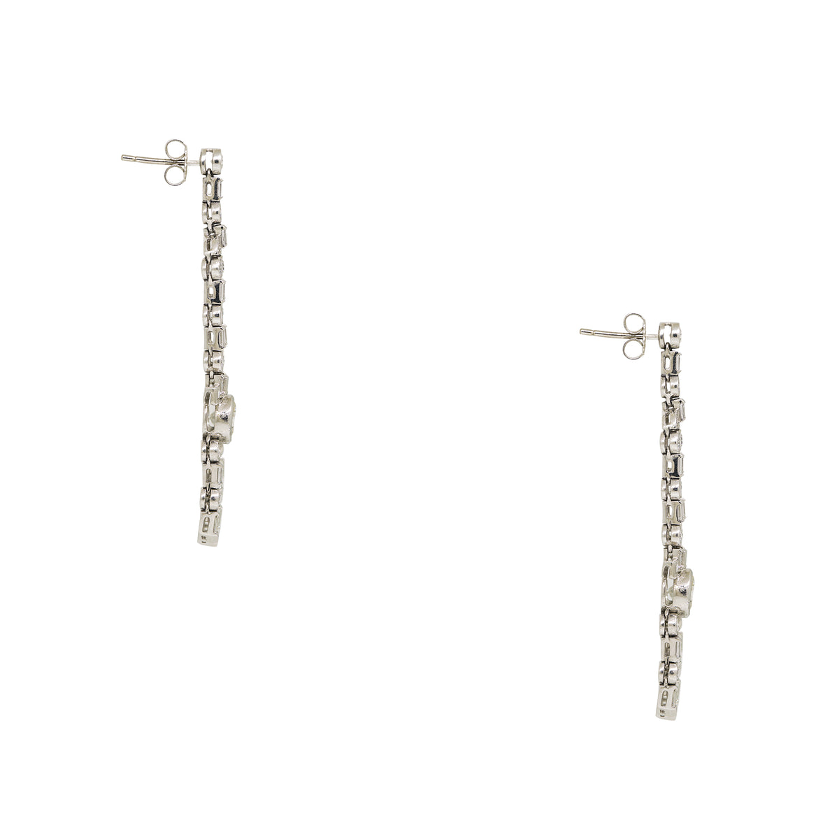 Platinum Natural 5.04 Carat Diamond Drop Vintage Earrings