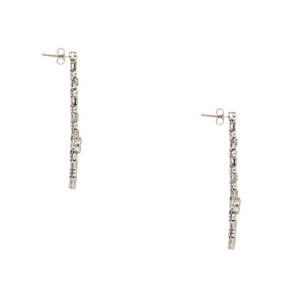 Platinum Natural 5.04 Carat Diamond Drop Vintage Earrings