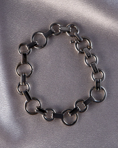 Aaron Basha 18K White Gold Double Bar Open Link Charm Bracelet