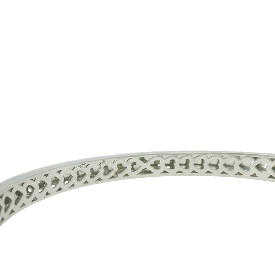14k White Gold Natural Diamond 5-Row Bangle Bracelet