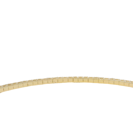 14k Yellow Gold Natural Round Brilliant Cut 1.58 Cwt Diamond Flexible Bangle