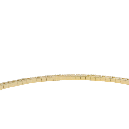 14k Yellow Gold Natural Round Brilliant Cut 1.58 Cwt Diamond Flexible Bangle