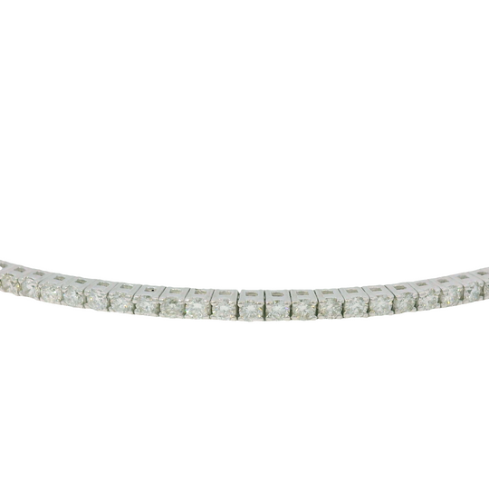 14K White Gold Natural Diamonds 1.58Cttw Flexible Bangle
