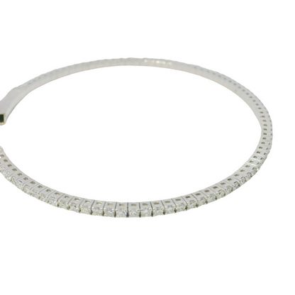 14K White Gold Natural Diamonds 1.58Cttw Flexible Bangle