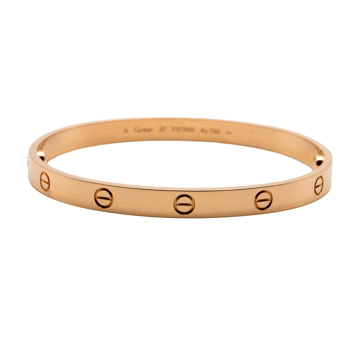 Cartier LOVE 18K Rose Gold Classic Model Size 20 Bangle Bracelet — product photo 1