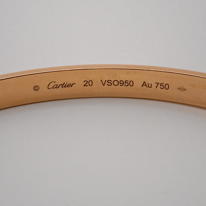 Cartier LOVE 18K Rose Gold Classic Model Size 20 Bangle Bracelet — product photo 11